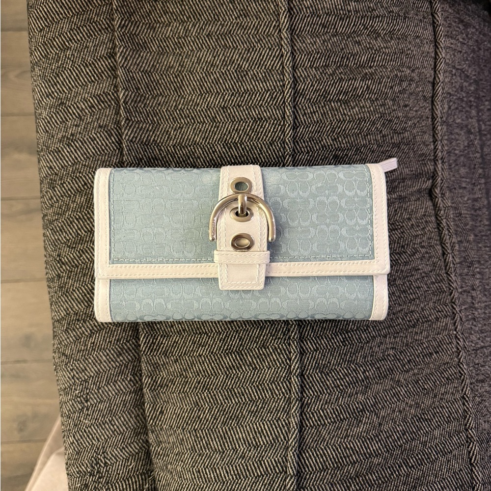 Coach soho Light Blue and White Wallet